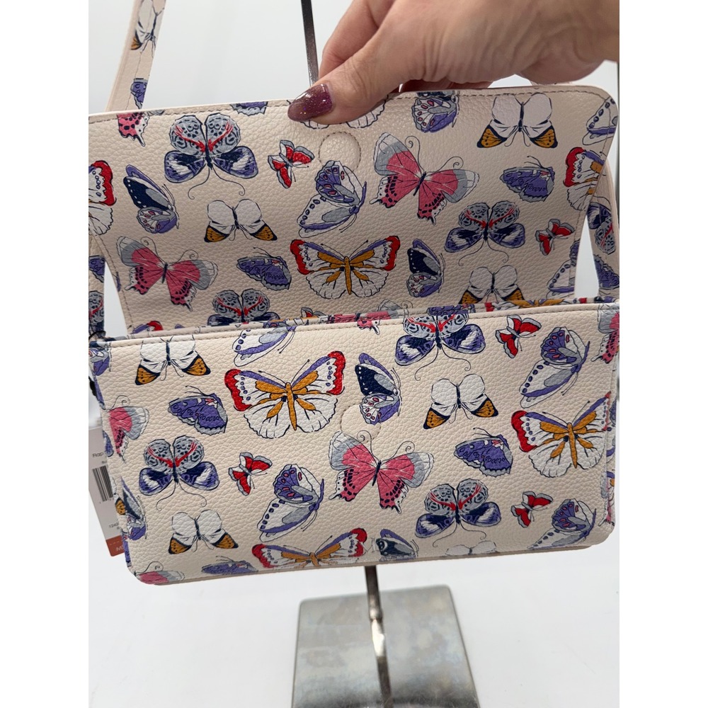 Vera Bradley Butterflies in Flight Flap Shoulder Bag Faux Leather 52207-23440 - Picture 5 of 10
